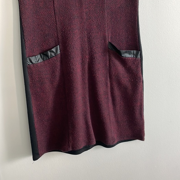 Textured colour block sleeveless black dress knit dress shift dress - Picture 4 of 6